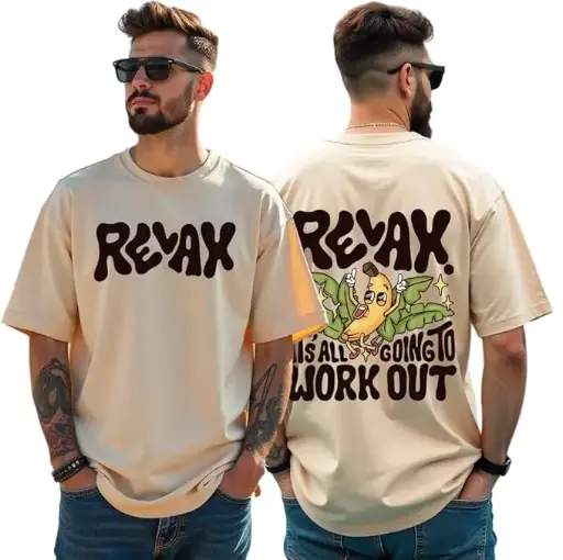 RodZen Men's Cotton Round Neck Printed Oversized Loose Fit T-Shirt